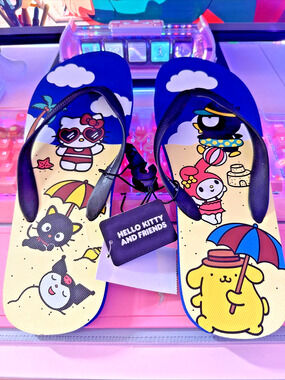 Hello Kitty & Friends Flip Flops Sandals Size 11 Summer Beach 2025 Sanrio Blue